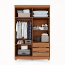 Ver imagem 3 de Guarda-roupa Solteiro 4 Portas 3 Gavetas Roma Espresso Móveis