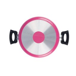 Caçarola Antiaderente Tampa de Vidro 16cm 1,4l Rosa Nacional - 5