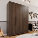 Ver imagem 2 de Guarda-roupa Solteiro 4 Portas 3 Gavetas Roma Espresso Móveis