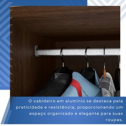 Guarda-roupa Solteiro 4 Portas 3 Gavetas Roma Espresso Móveis - 7