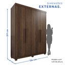 Ver imagem 5 de Guarda-roupa Solteiro 4 Portas 3 Gavetas Roma Espresso Móveis