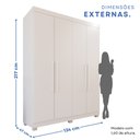 Ver imagem 5 de Guarda-roupa Solteiro 4 Portas 3 Gavetas Roma Espresso Móveis