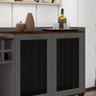 Buffet Aparador com Adega para 8 Garrafas 135 Cm Barcelona Mdf:marrom Palisandro / Cinza Régio - 6