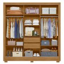 Ver imagem 4 de Guarda Roupa Casal Bahamas Espelho 3 Portas de Correr Freijó Off White Moval