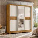 Ver imagem 6 de Guarda Roupa Casal Bahamas Espelho 3 Portas de Correr Freijó Off White Moval