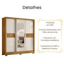 Ver imagem 3 de Guarda Roupa Casal Bahamas Espelho 3 Portas de Correr Freijó Off White Moval