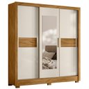 Ver imagem 1 de Guarda Roupa Casal Bahamas Espelho 3 Portas de Correr Freijó Off White Moval