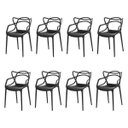 Ver imagem 2 de Kit 8 Cadeiras Polipropileno Allegra Preta La Mobilia: Design para Sala de Jantar