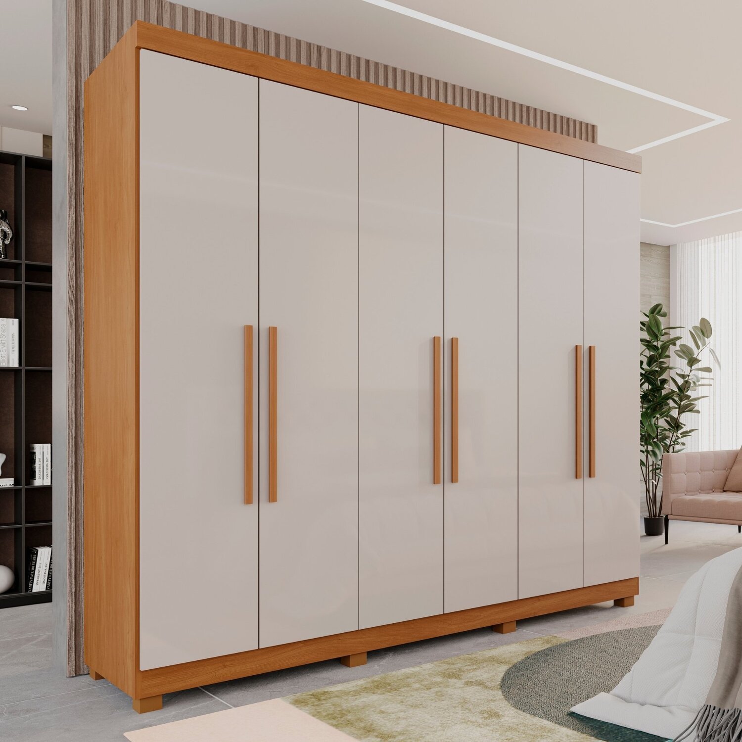 Guarda-Roupa Casal Casal 6 Portas 3 Gavetas Roma Espresso Móveis