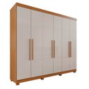 Ver imagem 4 de Guarda-Roupa Casal Casal 6 Portas 3 Gavetas Roma Espresso Móveis Marrom/Cinamomo/Off White
