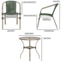 Ver imagem 2 de Jogo 2 Cadeiras Corda Nautica Floripa e Mesa Tampo Ripado Aluminio Roma 1,00 M Varanda Jardim Area