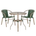 Ver imagem 1 de Jogo 2 Cadeiras Corda Nautica Floripa e Mesa Tampo Ripado Aluminio Roma 1,00 M Varanda Jardim Area