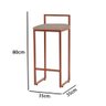Kit 2 Banquetas Altas Industriais em Aço Dori Cobre Assento Suede Bege - 4