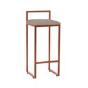 Ver imagem 3 de Kit 2 Banquetas Altas Industriais em Aço Dori Cobre Assento Suede Bege