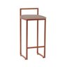 Kit 2 Banquetas Altas Industriais em Aço Dori Cobre Assento Suede Bege - 3