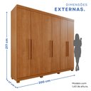 Ver imagem 5 de Guarda-Roupa Casal Casal 6 Portas 3 Gavetas Roma Espresso Móveis Marrom/Cinamomo