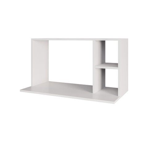 Suporte Microondas com 2 Nichos em Mdp Suspenso Zain 80cm Branco M12 - D'Rossi
