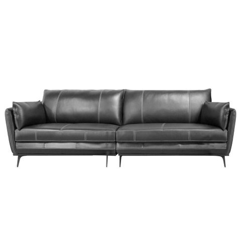 Sofá Vena 2 Lugares Fixo Couro Preto 244cm - 69846