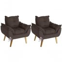 Ver imagem 1 de Kit 02 Poltrona Decorativa Opala Marrom