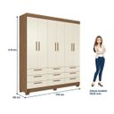 Ver imagem 5 de Guarda Roupa Casal 6 Portas 9 Gavetas Colombo Santos Andirá- Jatobá / Areia