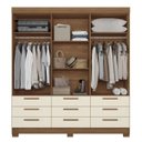 Ver imagem 3 de Guarda Roupa Casal 6 Portas 9 Gavetas Colombo Santos Andirá- Jatobá / Areia