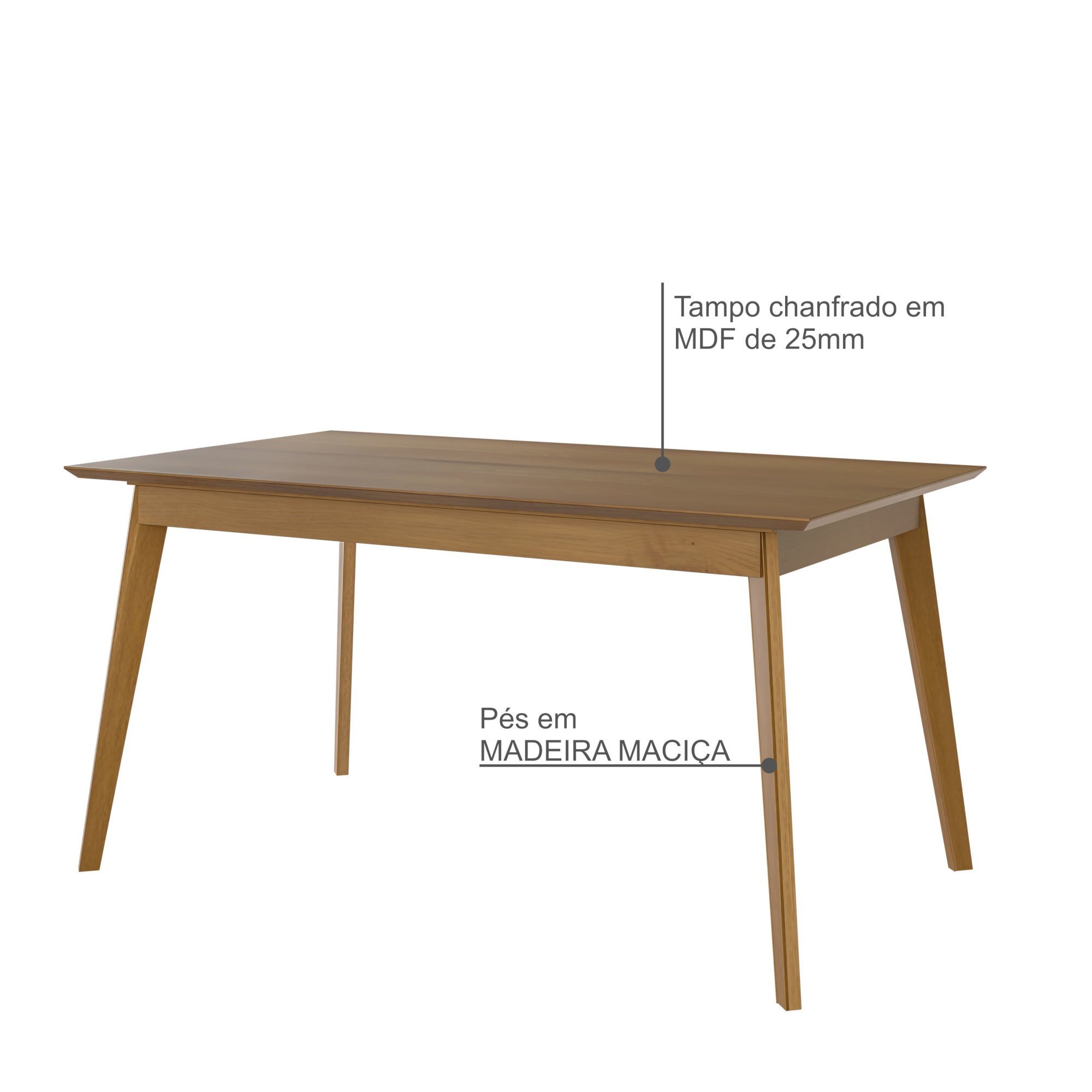 Mesa de Jantar Olive 4 Lugares 136cm Babus - Imbuia / Imbuia - 3