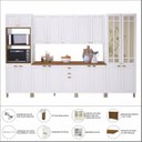 Ver imagem 6 de Cozinha Americana Modulada Torre Quente Cristaleira com Vidro Reflecta com Tampo Completa 6 Peças  Paris