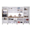 Ver imagem 5 de Cozinha Americana Modulada Torre Quente Cristaleira com Vidro Reflecta com Tampo Completa 6 Peças  Paris