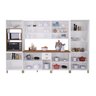 Cozinha Americana Modulada Torre Quente Cristaleira com Vidro Reflecta com Tampo Completa 6 Peças  Paris - 5