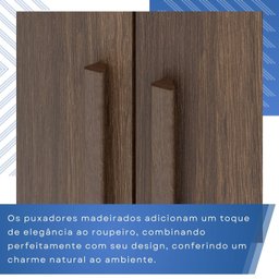 Guarda-Roupa Casal Casal 6 Portas 3 Gavetas Roma Espresso Móveis - 8 Guarda-Roupa Casal Casal 6 Portas 3 Gavetas Roma Espresso Móveis - 8