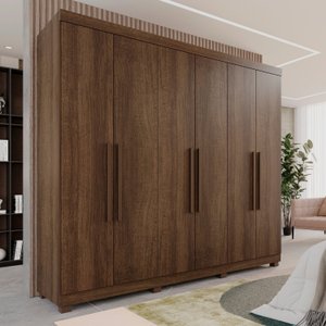 Guarda-Roupa Casal Casal 6 Portas 3 Gavetas Roma Espresso Móveis