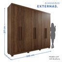 Ver imagem 5 de Guarda-Roupa Casal Casal 6 Portas 3 Gavetas Roma Espresso Móveis