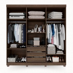 Guarda-Roupa Casal Casal 6 Portas 3 Gavetas Roma Espresso Móveis - 3