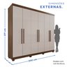 Guarda-Roupa Casal Casal 6 Portas 3 Gavetas Roma Espresso Móveis - 5