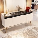 Ver imagem 1 de Aparador Buffet Sala 4 Portas Gold Branco/Preto Granito - Rede Móveis