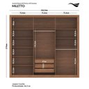 Ver imagem 6 de Guarda-Roupa MDF/MDP 6 Portas 3 Gavetas com Espelho Miletto Cinza/Jatobá/Grafite