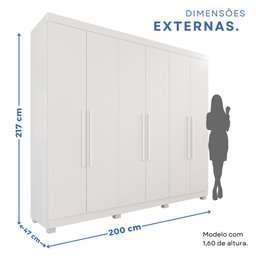 Guarda-Roupa Casal Casal 6 Portas 3 Gavetas Roma Espresso Móveis - 5