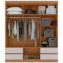 Ver imagem 6 de Guarda-roupas 6 Portas 4 Gavetas com Pés sem Espelho Zeus - Lp - Rei de Casa Amendoa Clean/off White