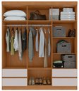 Ver imagem 6 de Guarda-roupas 6 Portas 4 Gavetas com Pés sem Espelho Zeus - Lp - Rei de Casa Amendoa Clean/off White