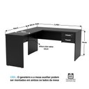 Ver imagem 4 de Mesa de Escritório em L 140x60cm com 2 Gavetas + Cadeira de Escritório Ergonômica Reclinável