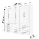 Ver imagem 3 de Guarda Roupa Mônaco 6 PTS D' Doro Cinamomo com Off White