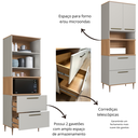 Ver imagem 6 de Armário Torre Quente 2 Fornos 1 Porta 2 Gavetões Isabelle