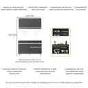 Ver imagem 4 de Armário De Cozinha Compacta 2 Peças Com Leds Mp2012.898 Veneza Up Multimóveis Preto