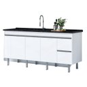 Ver imagem 2 de Gabinete Cozinha Mdp 1,44m Elegance com 5 Pés Pré-montado:branco