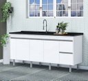 Ver imagem 1 de Gabinete Cozinha Mdp 1,44m Elegance com 5 Pés Pré-montado:branco