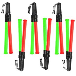 Bastao Sinalizador Led 2 Cores Kit 6 Unidades Segurança Lanterna Fluorescente Sinalizaçao Estacionam