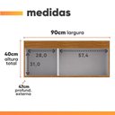 Ver mais imagens de Armário Aéreo Multiuso Madrid 3 Portas 3 Prateleiras MDP 90cm Amadeirado e Off White