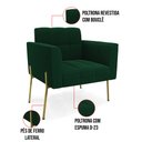 Ver imagem 4 de Namoradeira e Poltrona Pé de Ferro Dourado Elisa Bouclê Verde D03 - D'Rossi