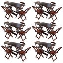 Ver imagem 1 de Kit 6 Jogos De Mesa Com 4 Cadeiras De Madeira Dobravel 120X70 - Imbuia - Marrom