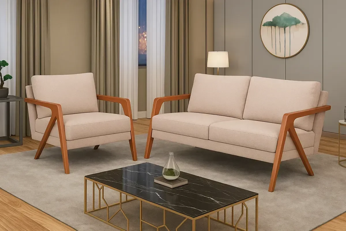 Kit Poltrona Mona e Namoradeira 2 Lugares